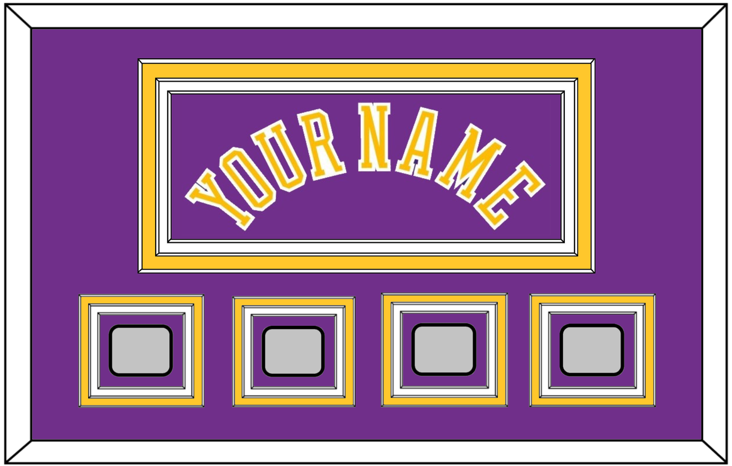 Los Angeles Name & 4 Trophy Patches - Road Purple (1978-1997) - Premier Tier 2