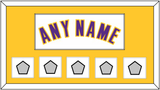 Los Angeles Name & 5 Finals Patches - Alternate White (2002-2018) - Single Mat 2
