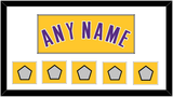 Los Angeles Name & 5 Trophy Patches - Home Yellow (1999-2018) - Single Mat 1