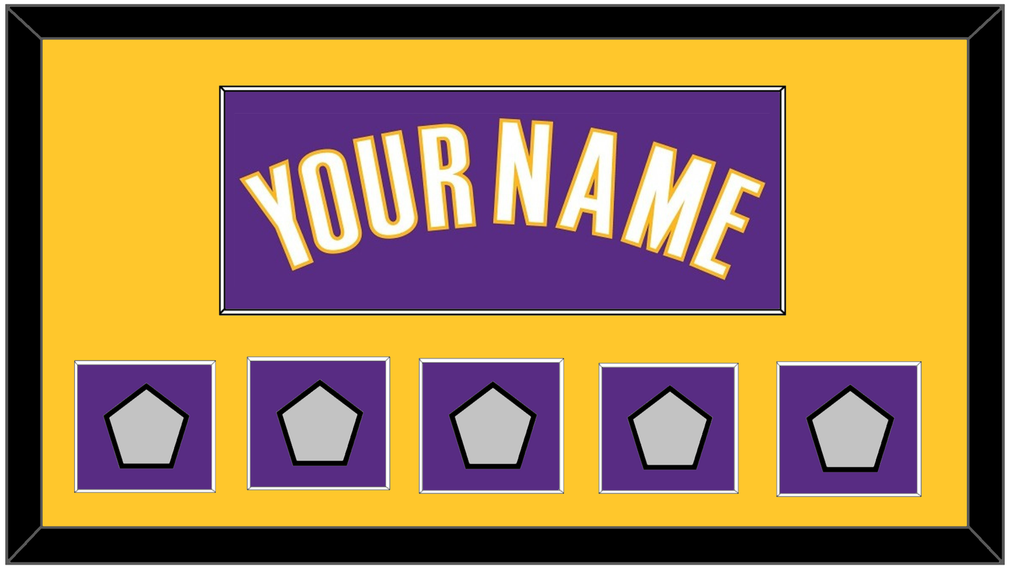 Los Angeles Name & 5 Finals Patches - Road Purple (1999-2004) - Essential Tier 2
