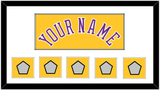 Los Angeles Name & 5 Trophy Patches - Home Yellow (1978-1997) - Single Mat 1
