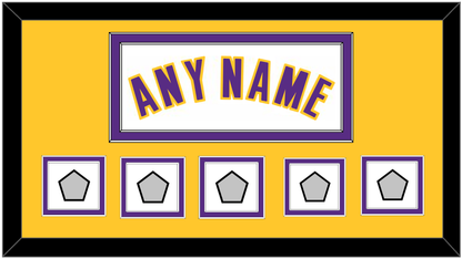 Los Angeles Name & 5 Finals Patches - Alternate White (2002-2018) - Signature Tier 4