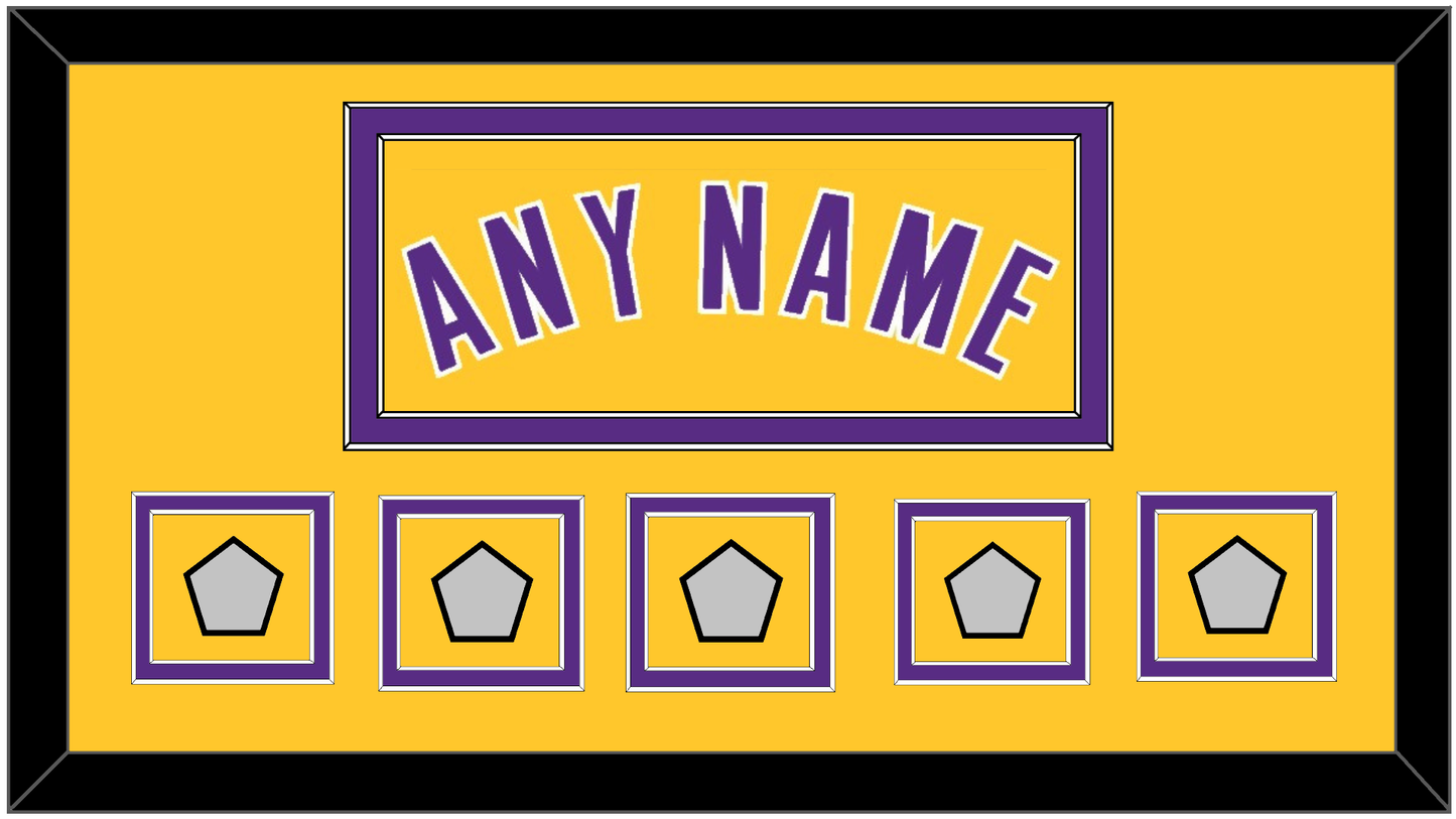 Los Angeles Name & 5 Trophy Patches - Home Yellow (1999-2018) - Signature Tier 2