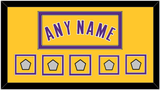 Los Angeles Name & 5 Trophy Patches - Home Yellow (1999-2018) - Double Mat 2