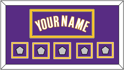 Los Angeles Name & 5 Finals Patches - Road Purple (1999-2004) - Signature Tier 2