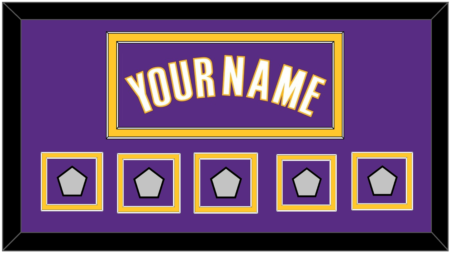 Los Angeles Name & 5 Finals Patches - Road Purple (1999-2004) - Signature Tier 2