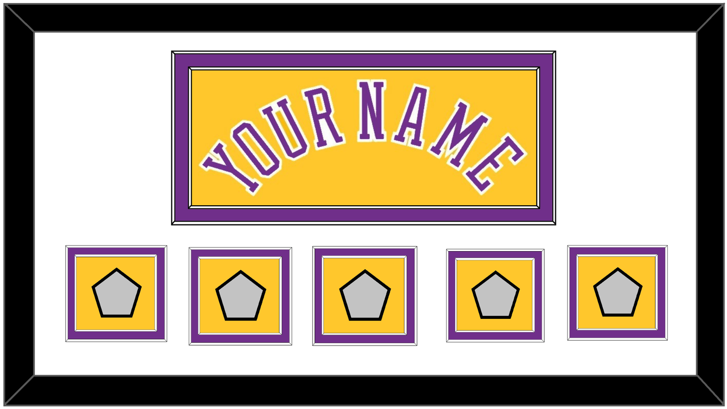 Los Angeles Name & 5 Trophy Patches - Home Yellow (1978-1997) - Signature Tier 1