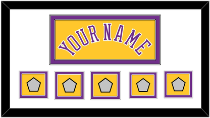 Los Angeles Name & 5 Trophy Patches - Home Yellow (1978-1997) - Signature Tier 1