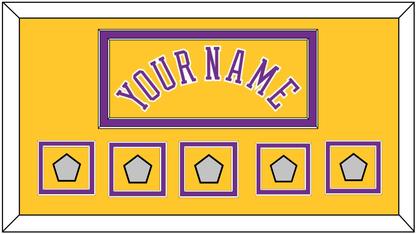Los Angeles Name & 5 Trophy Patches - Home Yellow (1978-1997) - Signature Tier 2