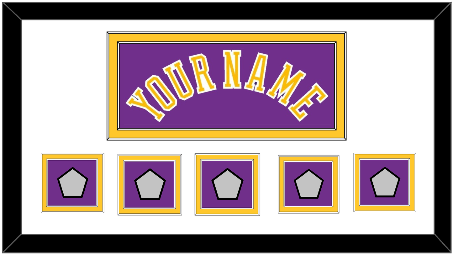 Los Angeles Name & 5 Trophy Patches - Road Purple (1978-1997) - Signature Tier 1