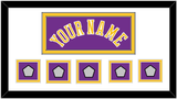 Los Angeles Name & 5 Trophy Patches - Road Purple (1978-1997) - Double Mat 1