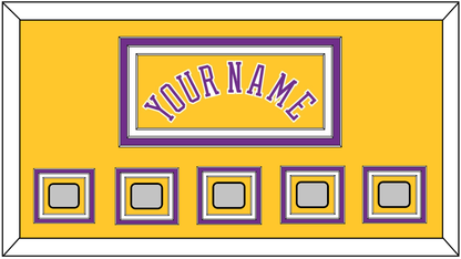 Los Angeles Name & 5 Trophy Patches - Home Yellow (1978-1997) - Premier Tier 2