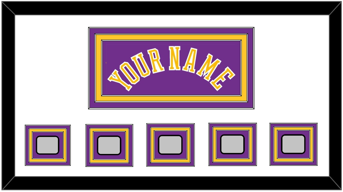 Los Angeles Name & 5 Trophy Patches - Road Purple (1978-1997) - Premier Tier 1