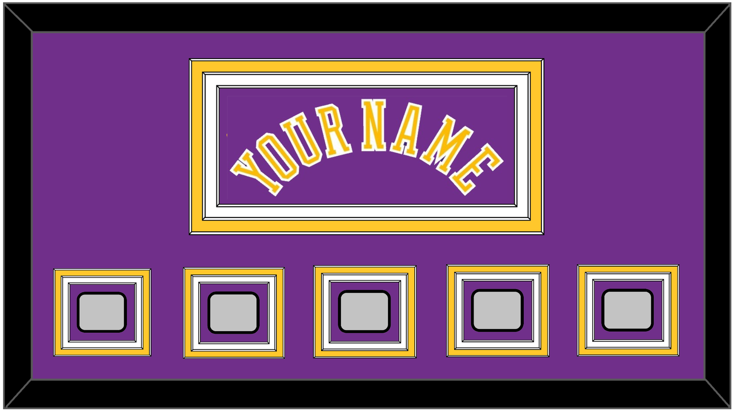 Los Angeles Name & 5 Trophy Patches - Road Purple (1978-1997) - Premier Tier 2