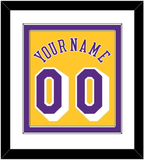 Los Angeles Name & Number - Home Yellow (1997-1999) - Double Mat 1
