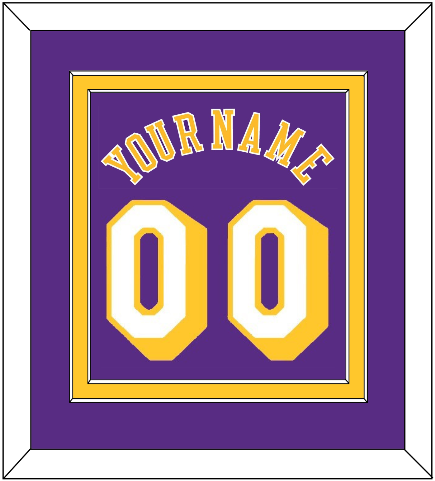 Los Angeles Name & Number - Road Purple (1997-1999) - Signature Tier 2