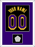 Los Angeles Name & Number With Trophy Patch - Black Earned (2020-2021) - Single Mat 2