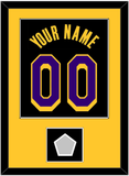 Los Angeles Name & Number With Champions Patch - Black Earned (2020-2021) - Single Mat 3