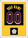 Los Angeles Name & Number With Champions Patch - Black Earned (2020-2021) - Single Mat 3