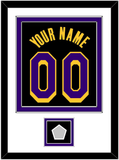 Los Angeles Name & Number With Finals Patch - Black Earned (2020-2021) - Double Mat 1