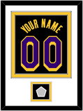 Los Angeles Name & Number With Champions Patch - Black Earned (2020-2021) - Double Mat 2