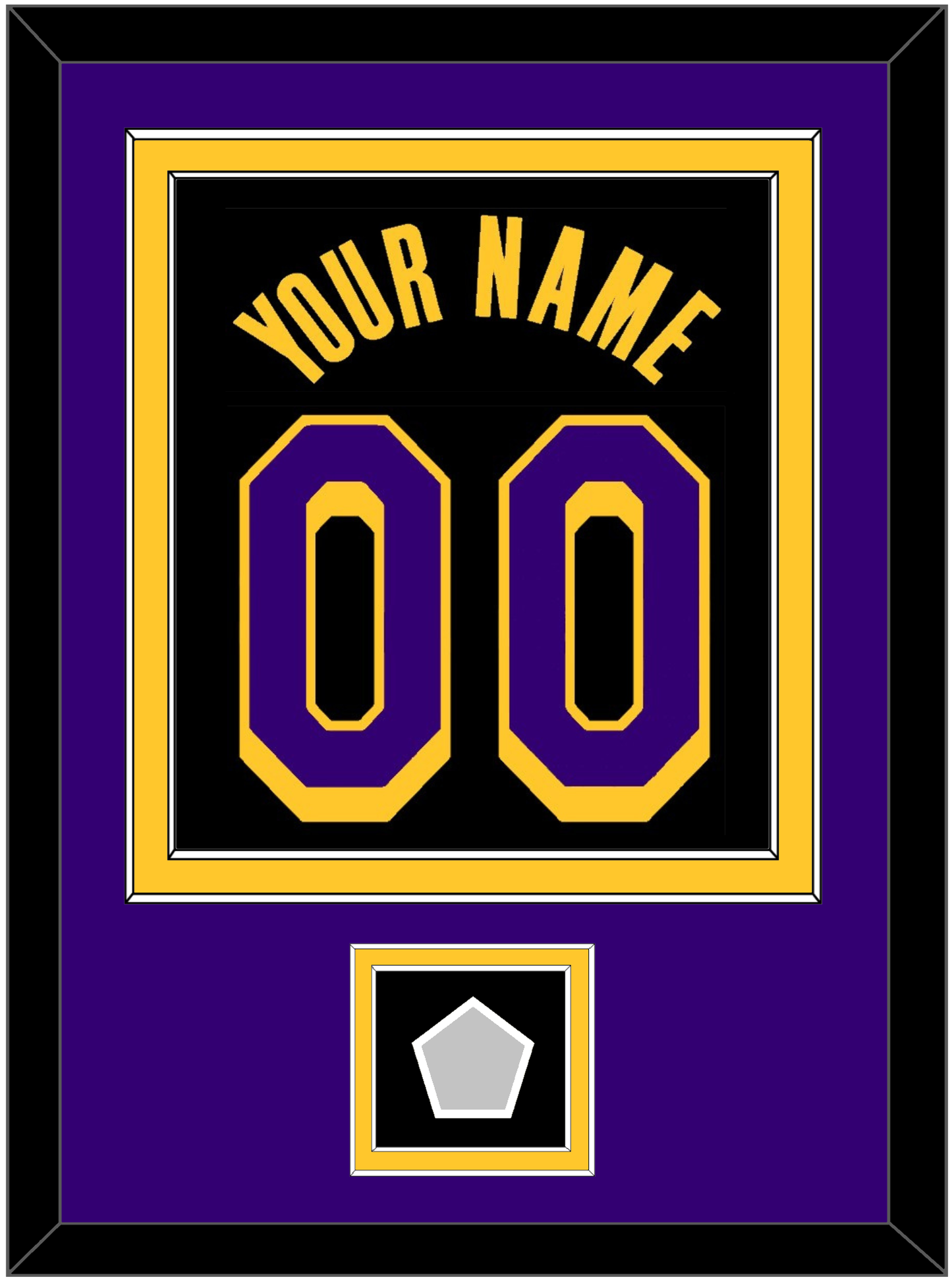 Los Angeles Name & Number With Champions Patch - Black Earned (2020-2021) - Signature Tier 3