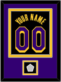 Los Angeles Name & Number With Finals Patch - Black Earned (2020-2021) - Double Mat 3