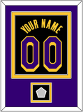 Los Angeles Name & Number With Finals Patch - Black Earned (2020-2021) - Double Mat 3