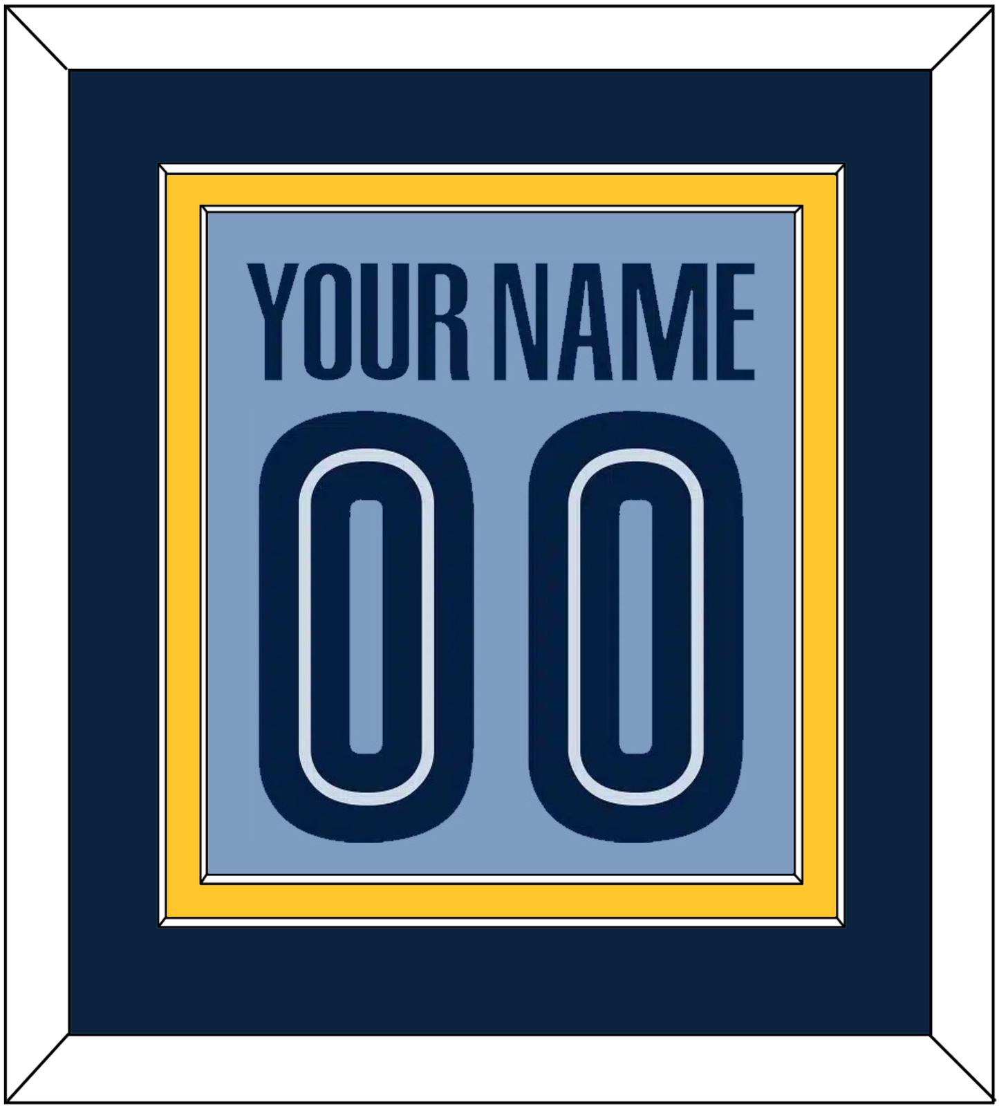 Memphis Name & Number - Alternate Light Blue (2004-2010) - Signature Tier 3