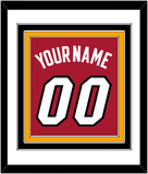 Miami Name & Number - Alternate Red (2001-2008) - Triple Mat 2