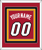 Miami Name & Number - Alternate Red (2001-2008) - Triple Mat 4