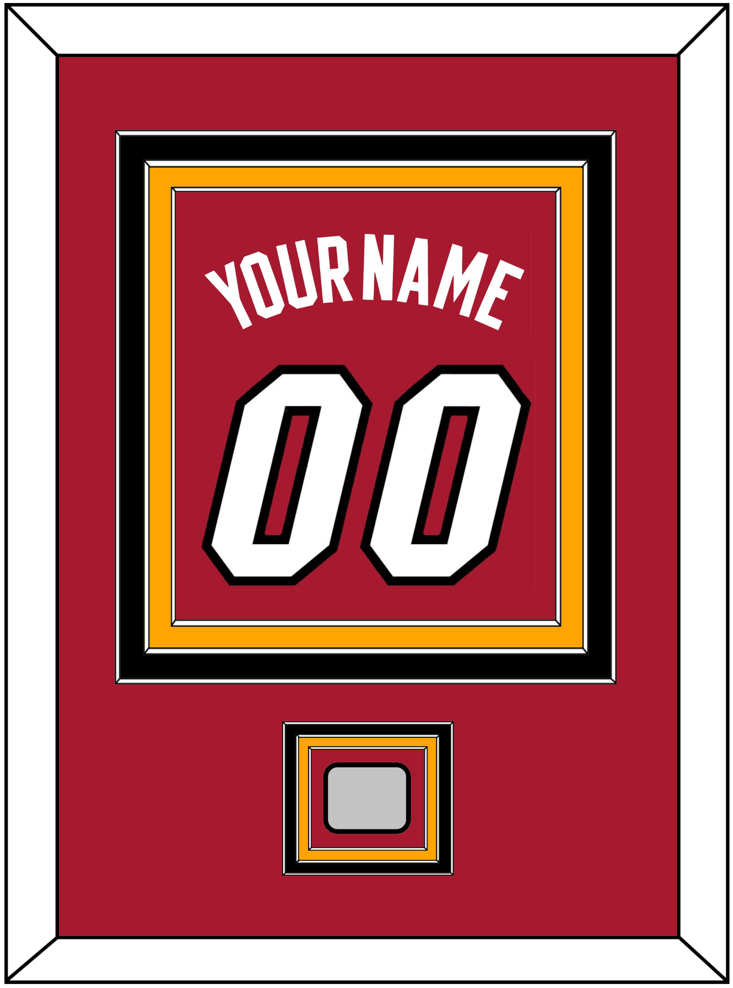 Miami Name & Number With Finals Patch - Alternate Red (2001-2008) - Premier Tier 3