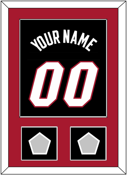 Miami Name & Number With 2 Finals Patches - Road Black (1999-2008) - Essential Tier 2