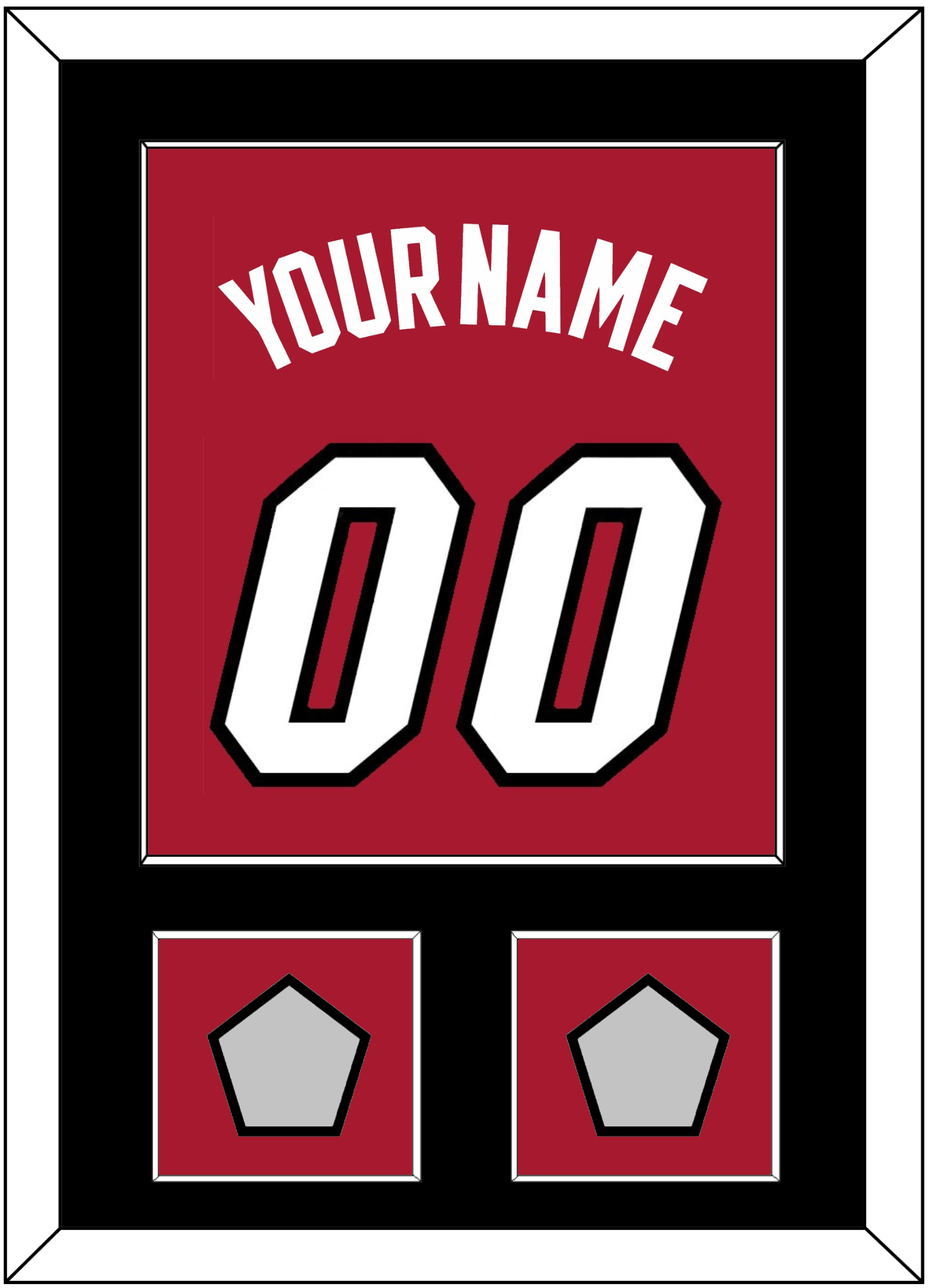Miami Name & Number With 2 Finals Patches - Alternate Red (2001-2008) - Essential Tier 2