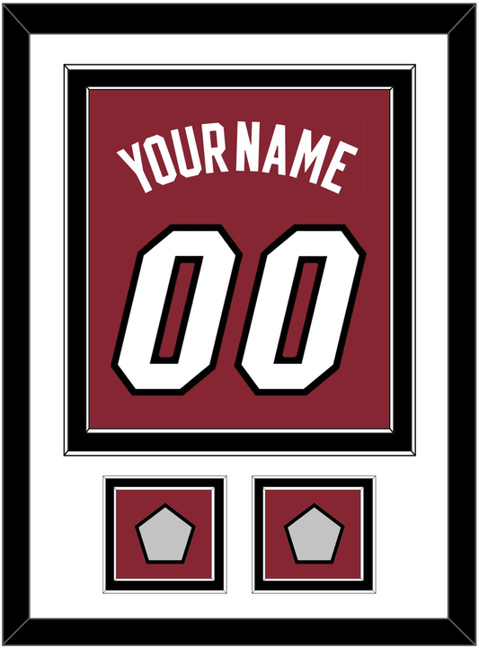 Miami Name & Number With 2 Finals Patches - Alternate Red (2009-2017) - Signature Tier 1