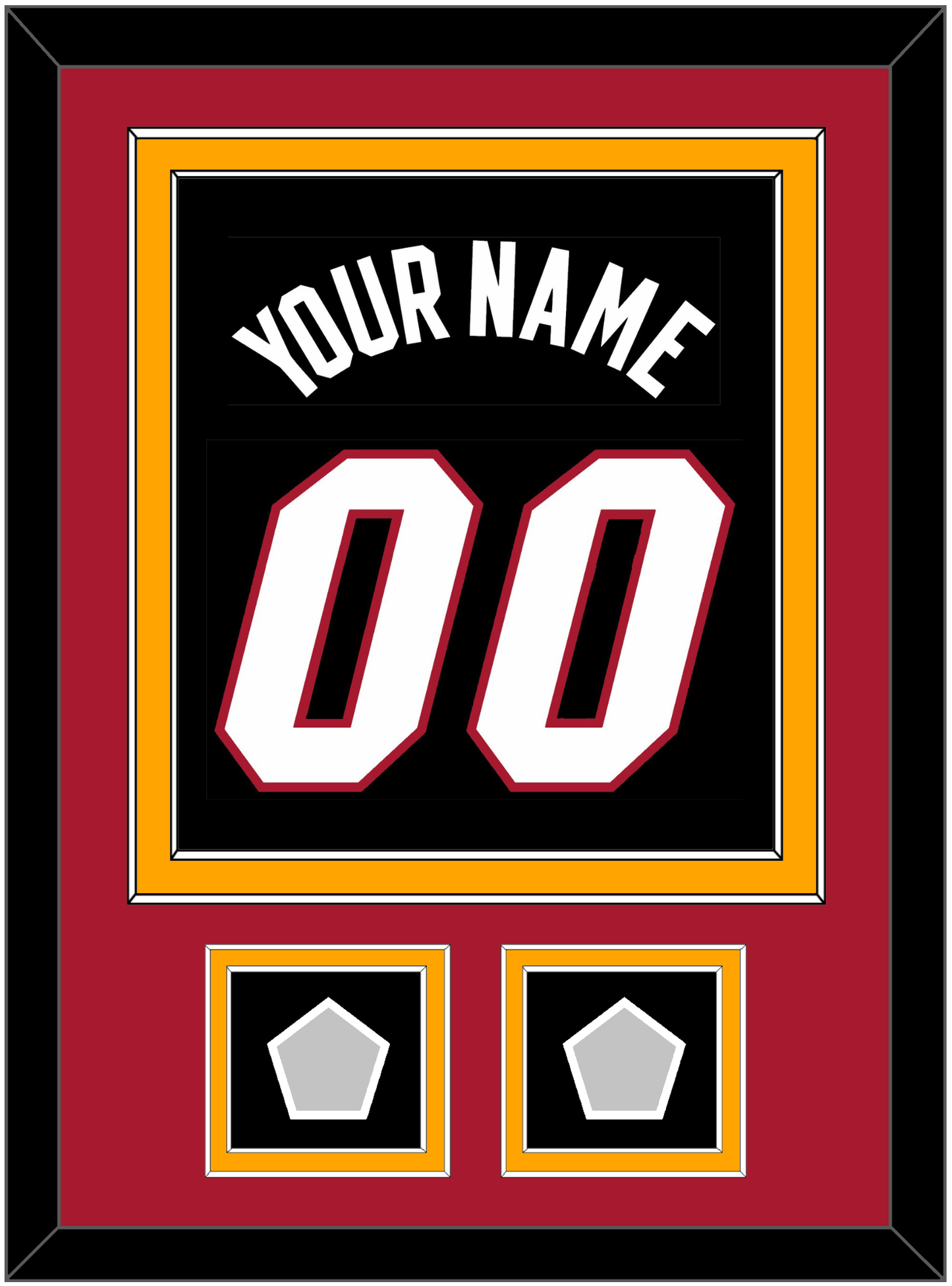 Miami Name & Number With 2 Finals Patches - Road Black (1999-2008) - Signature Tier 3
