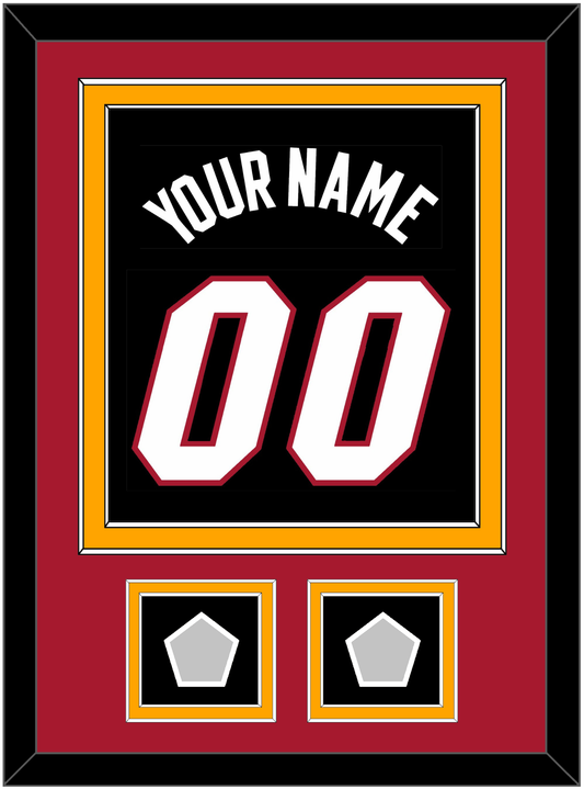 Miami Name & Number With 2 Finals Patches - Road Black (1999-2008) - Signature Tier 3