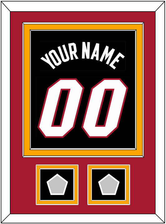 Miami Name & Number With 2 Finals Patches - Road Black (1999-2008) - Signature Tier 3
