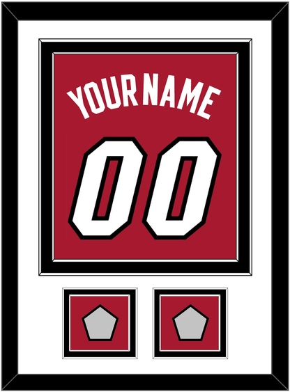 Miami Name & Number With 2 Finals Patches - Alternate Red (2001-2008) - Signature Tier 1