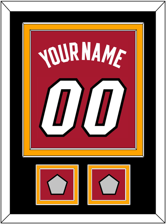Miami Name & Number With 2 Finals Patches - Alternate Red (2001-2008) - Signature Tier 2