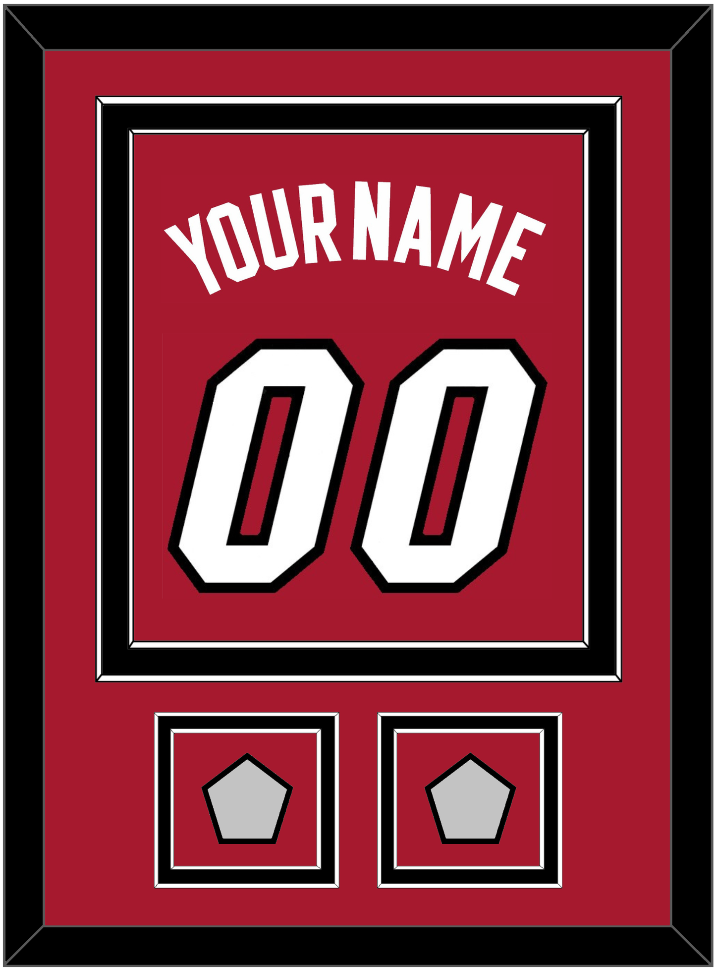 Miami Name & Number With 2 Finals Patches - Alternate Red (2001-2008) - Signature Tier 3