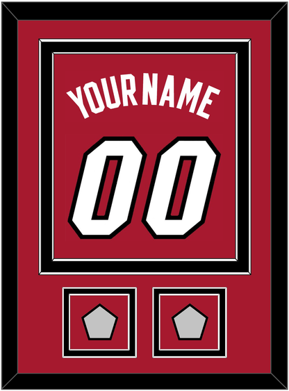 Miami Name & Number With 2 Finals Patches - Alternate Red (2001-2008) - Signature Tier 3