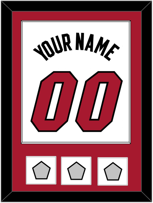 Miami Name & Number With 3 Finals Patches - Home White (1999-2008) - Essential Tier 1