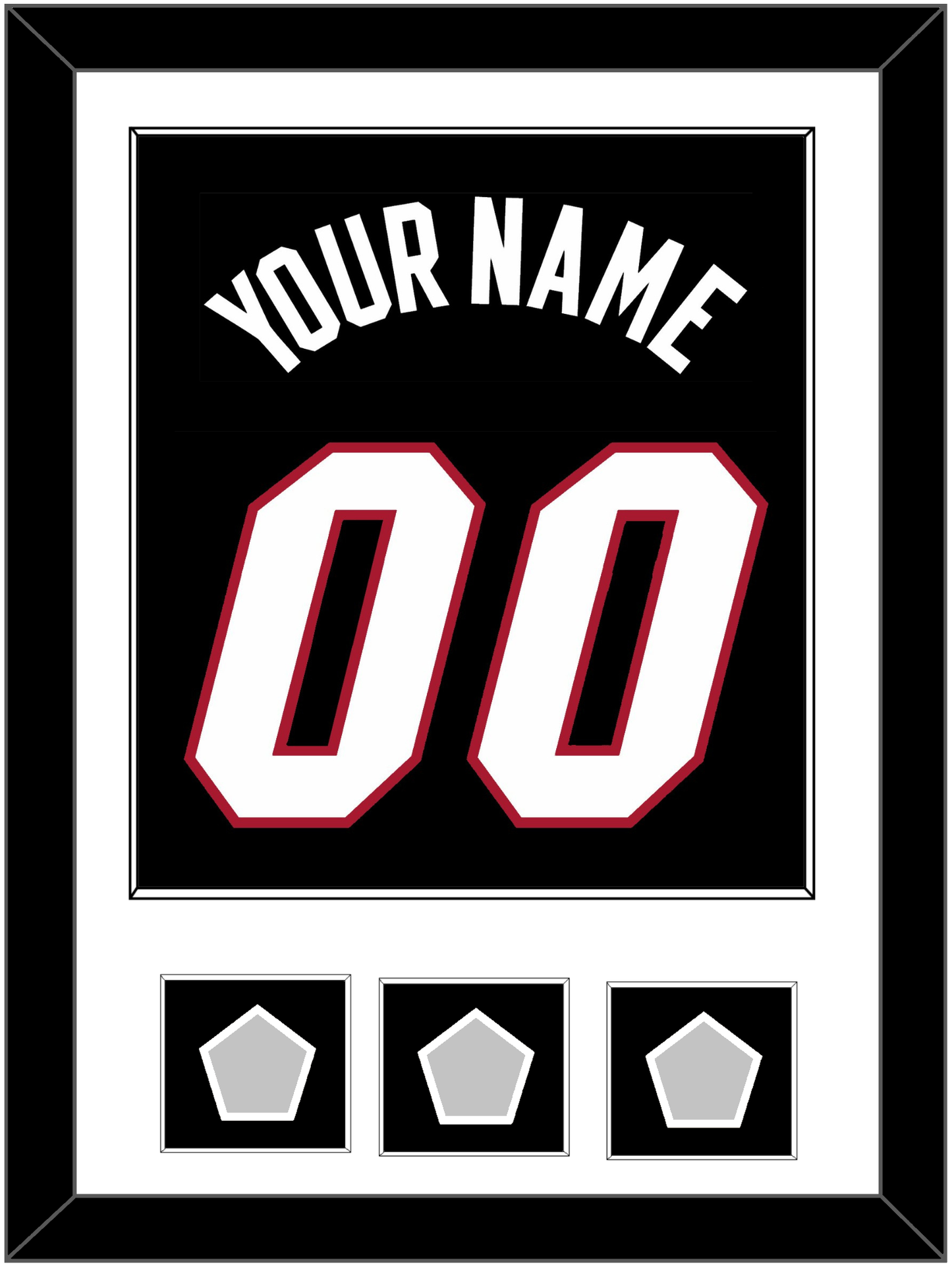 Miami Name & Number With 3 Finals Patches - Road Black (1999-2008) - Essential Tier 1