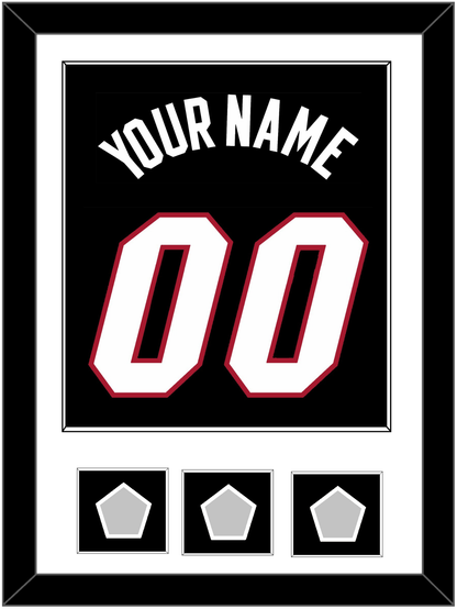 Miami Name & Number With 3 Finals Patches - Road Black (1999-2008) - Essential Tier 1