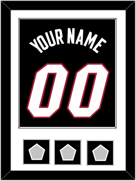 Miami Name & Number With 3 Finals Patches - Road Black (1999-2008) - Essential Tier 1