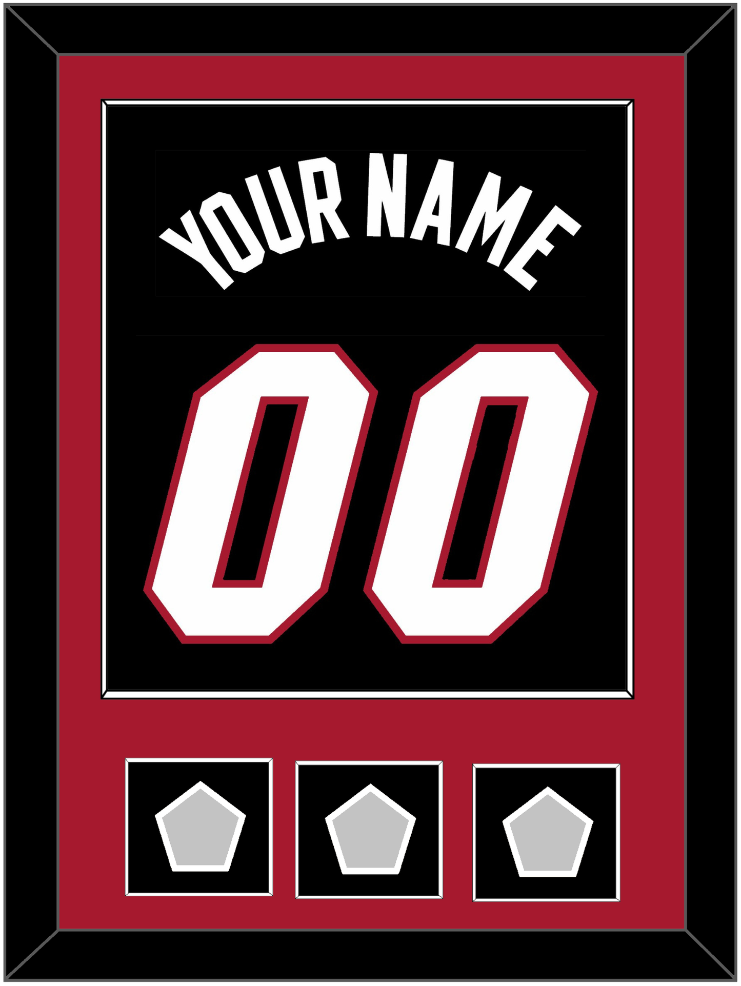 Miami Name & Number With 3 Finals Patches - Road Black (1999-2008) - Essential Tier 2