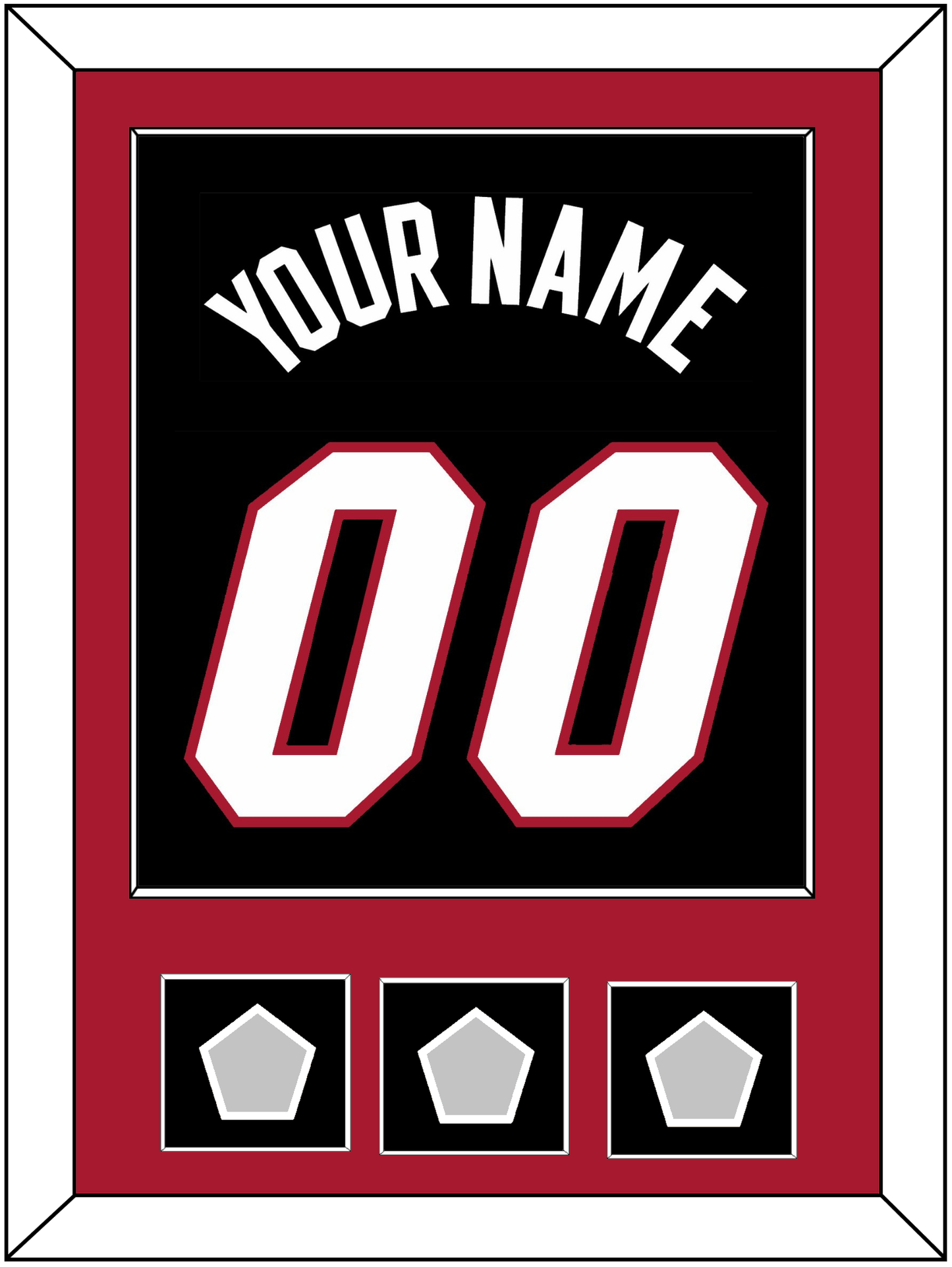 Miami Name & Number With 3 Finals Patches - Road Black (1999-2008) - Essential Tier 2