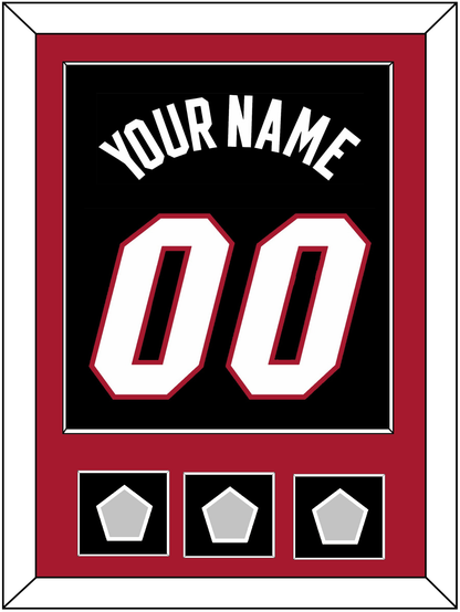 Miami Name & Number With 3 Finals Patches - Road Black (1999-2008) - Essential Tier 2
