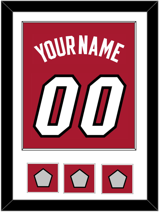 Miami Name & Number With 3 Finals Patches - Alternate Red (2001-2008) - Essential Tier 1
